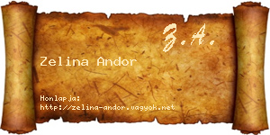 Zelina Andor névjegykártya